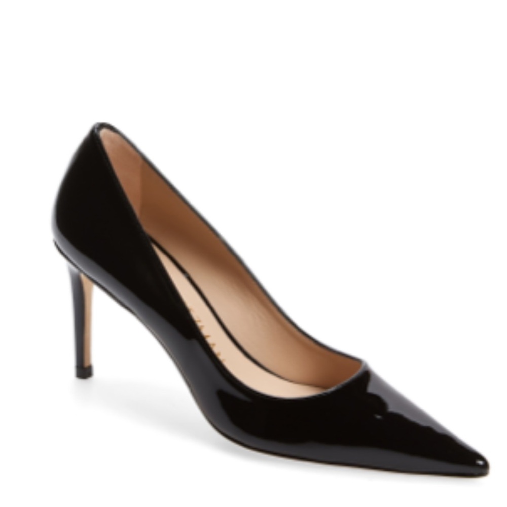 Worn only once with tights! Stuart Weitzman Stuart 85 Stilleto Pump Black Patent